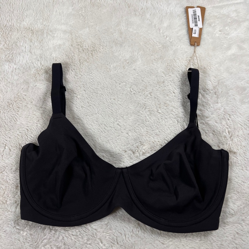 Skims Fits Everybody Unlined Demi Bra Onyx Black Size 34DDD BR-UWR-2293 NWT